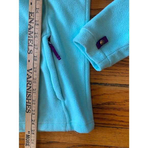 The North Face Soft Fleece Zip Jacket Girls 18 Mint Green Zip Pockets - Picture 9 of 9
